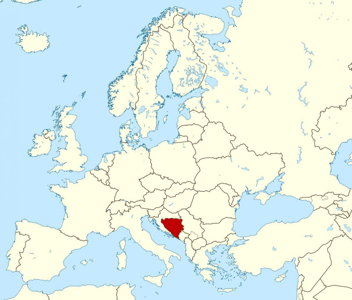 Bosnia and Herzegovina on world map