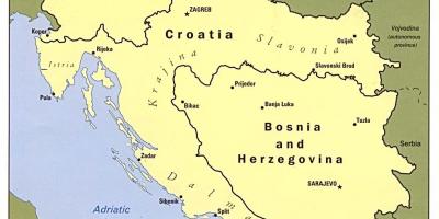 Map of Bosnia and Herzegovina and surrounding countries